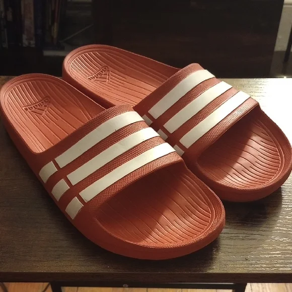 Adidas Red Slide Sandals - Picture 2 of 3